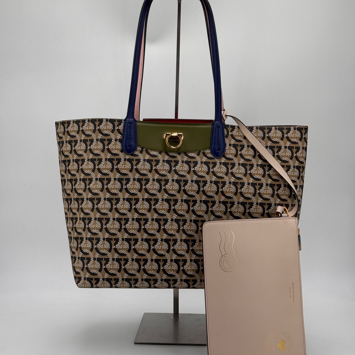 Salvatore Ferragamo grand shopping en toile enduite et cuir