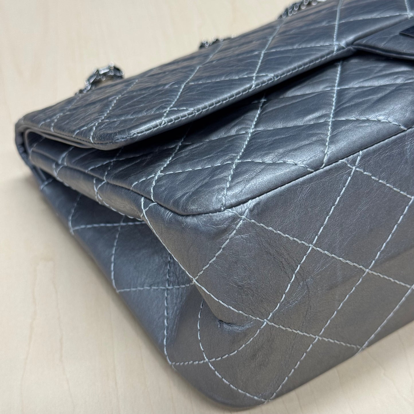 Chanel 2.55 Gris argent GM