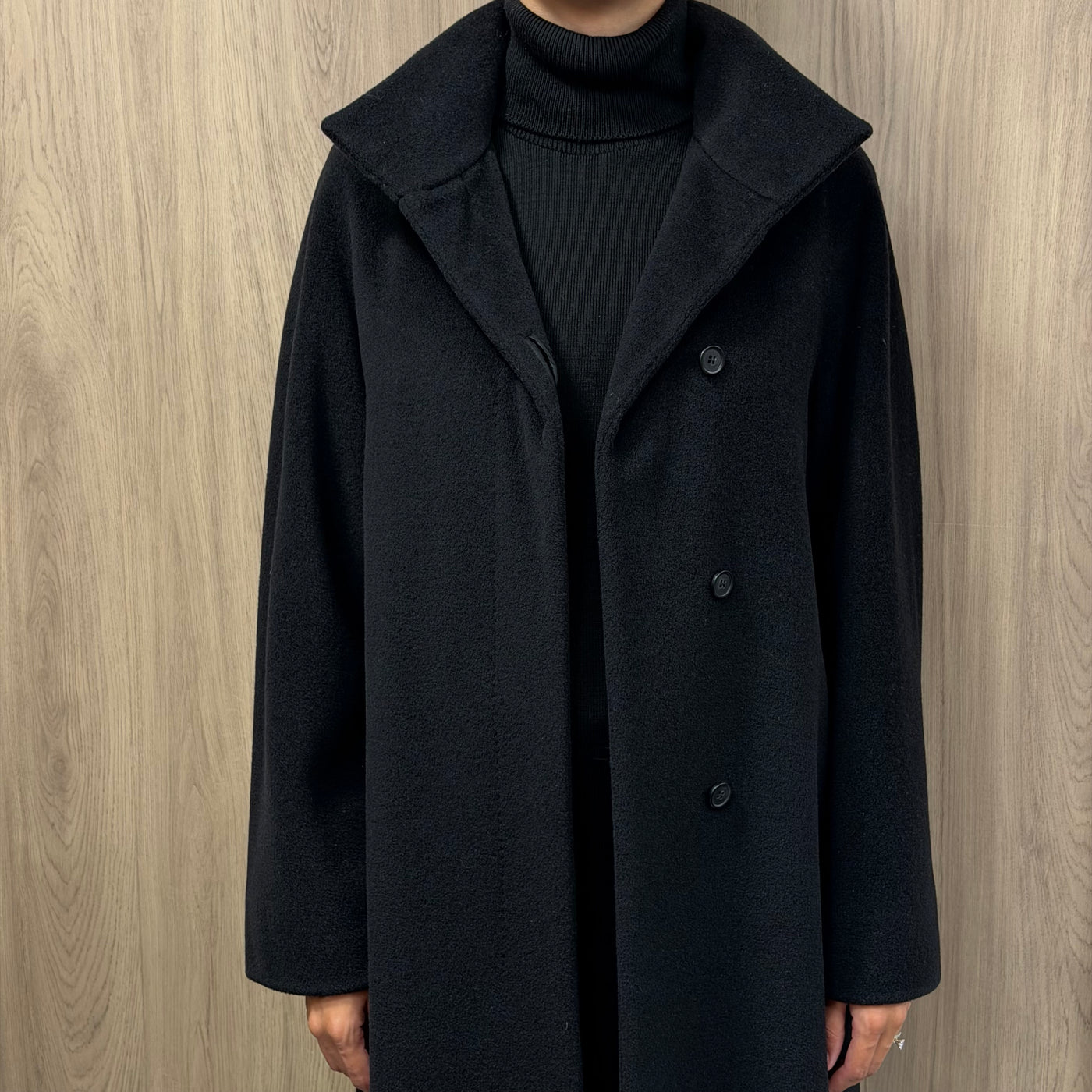Max Mara manteau long noir T38 laine et cachemire