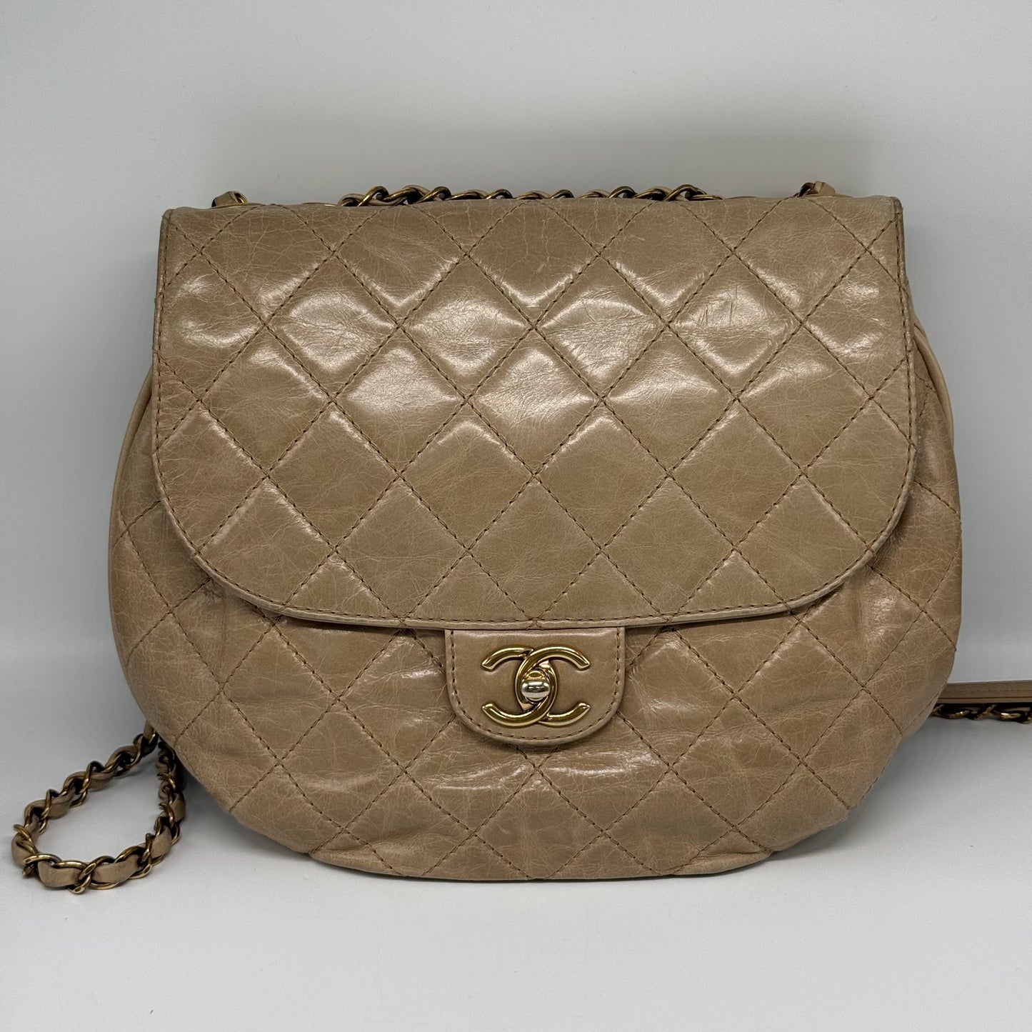 Chanel Sac en cuir de veau beige