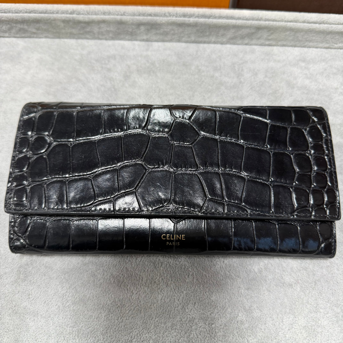 Céline Portefeuille embossé croco