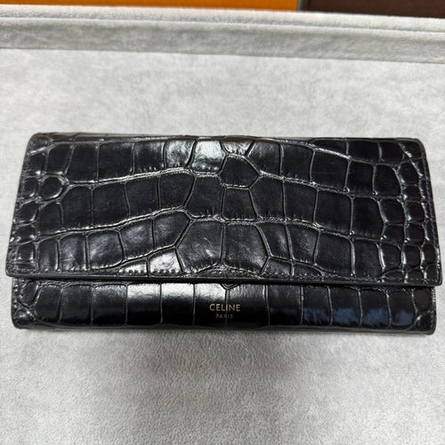 Céline Portefeuille embossé croco