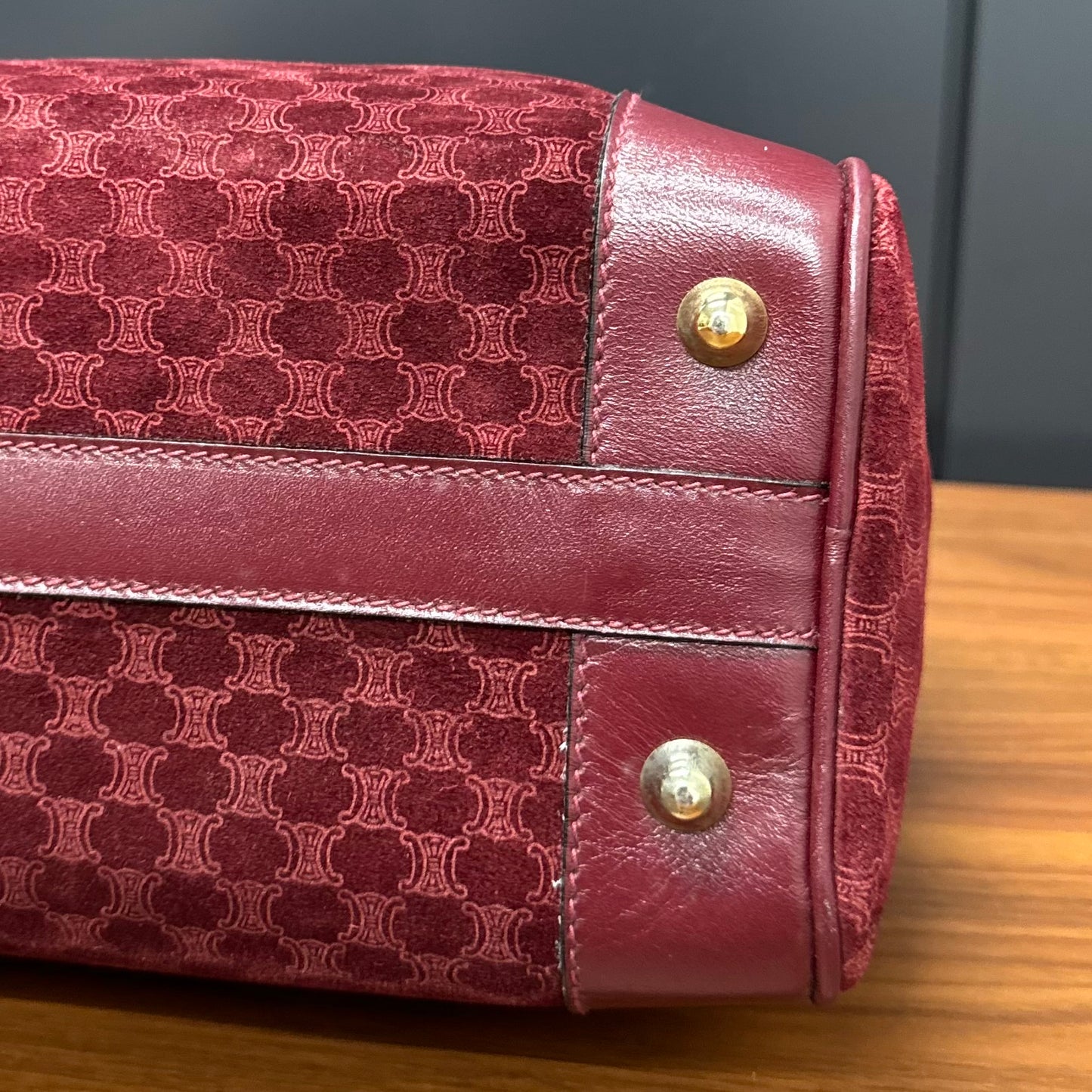 Sac Céline Boston en veau velours bordeaux