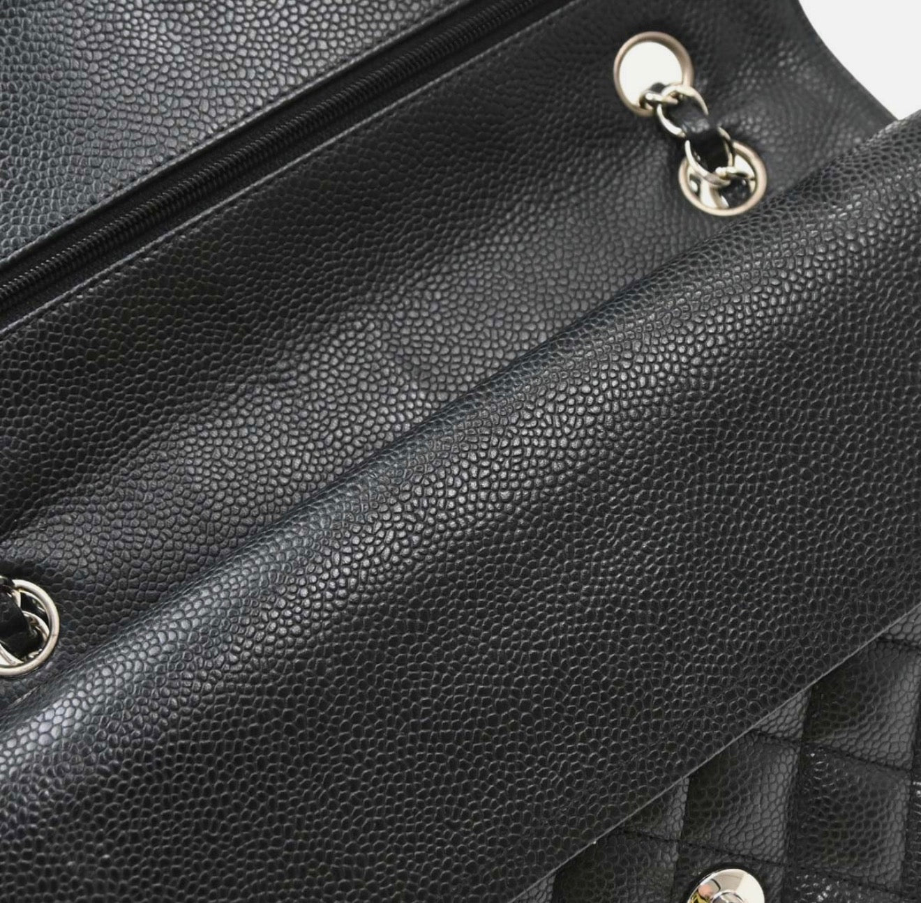 Chanel Timeless 11.12 caviar silver