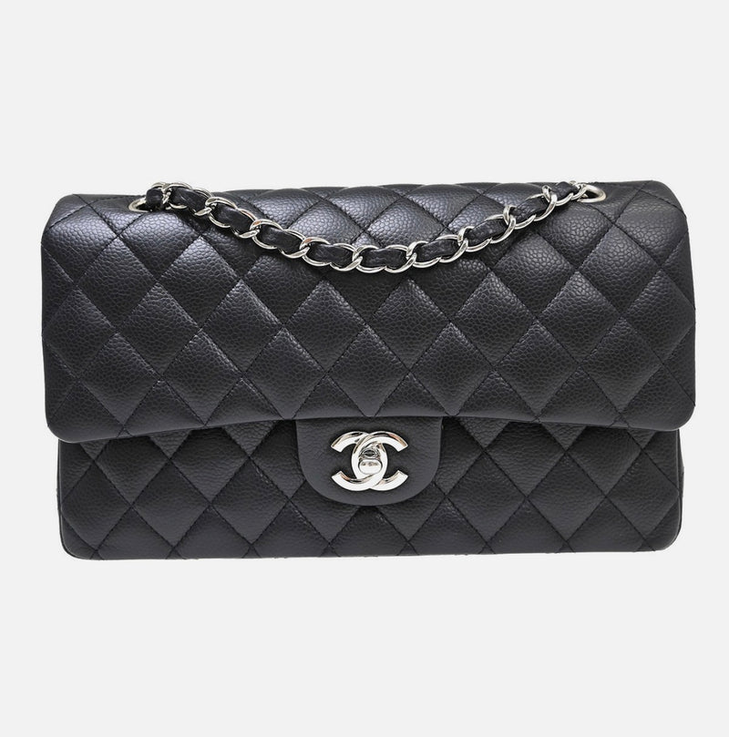Chanel Timeless 11.12 caviar silver