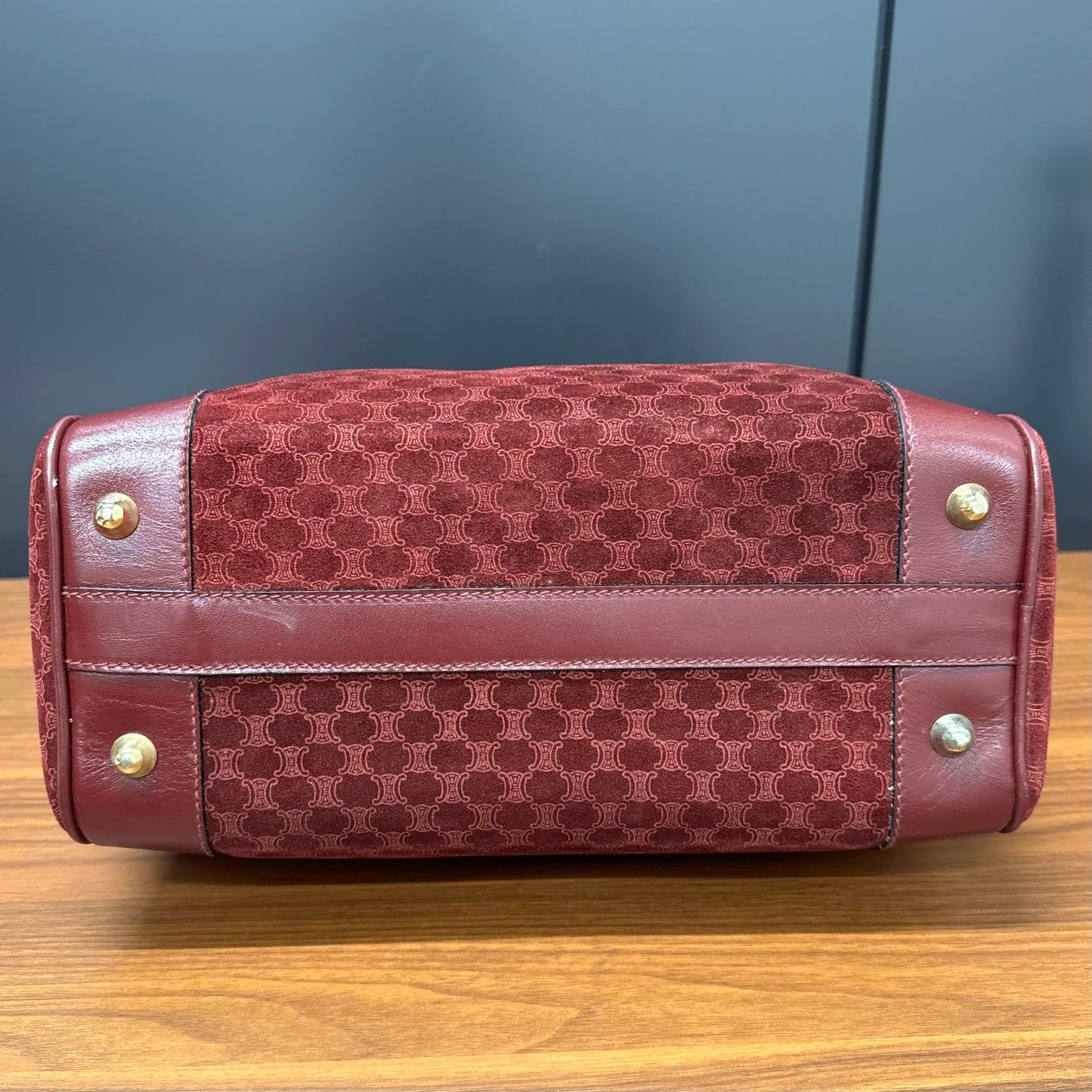 Sac Céline Boston en veau velours bordeaux