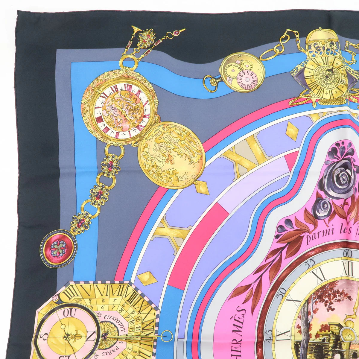 Hermès carré “ Parmi les fleurs je compte les heures “
