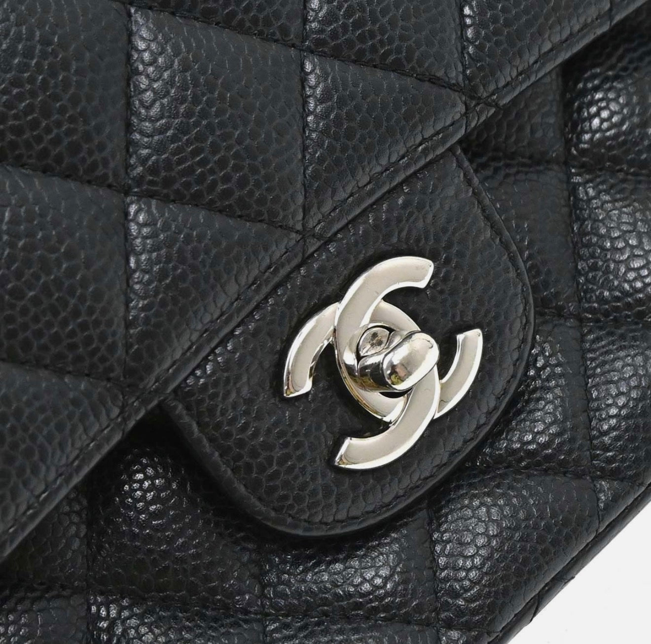 Chanel Timeless 11.12 caviar silver