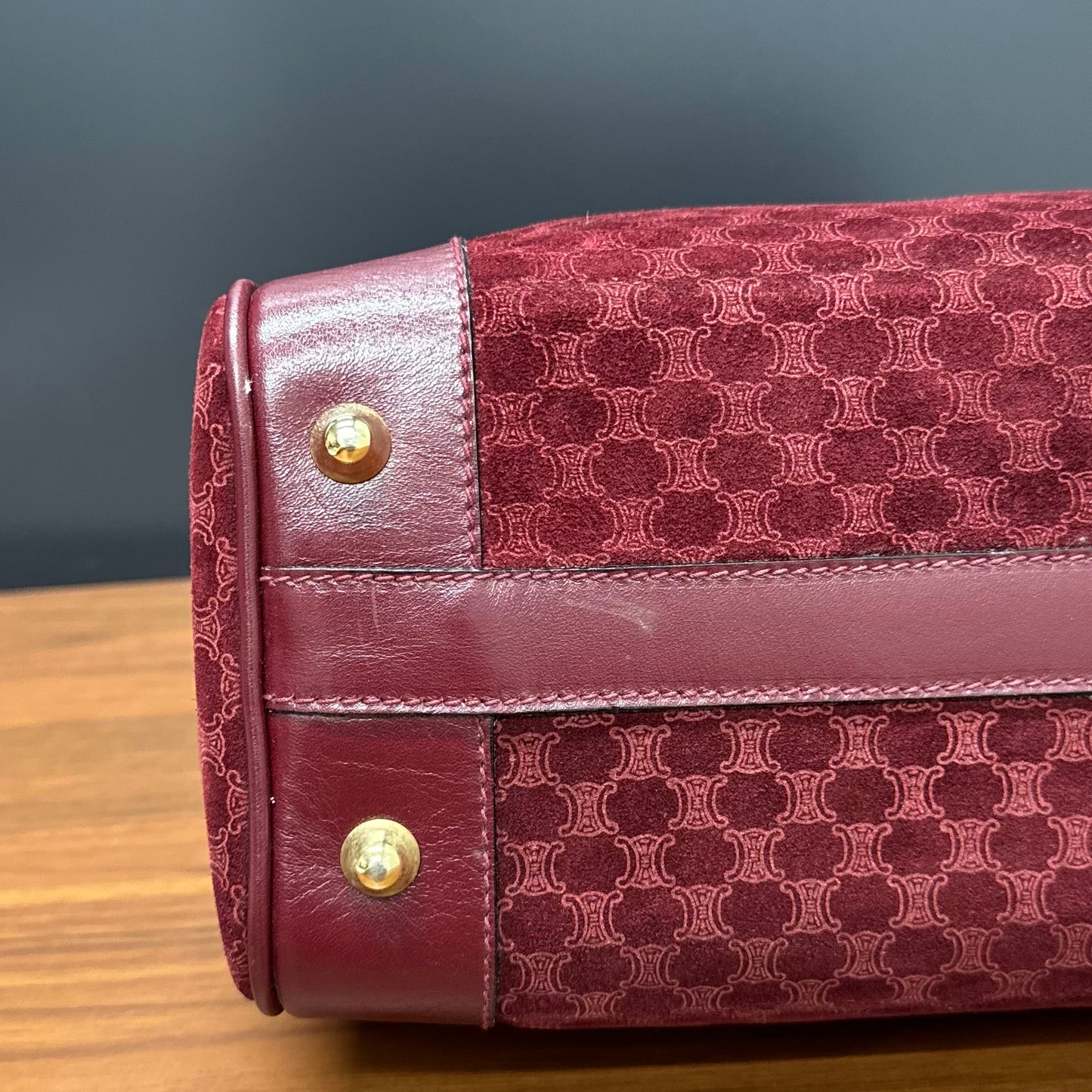 Sac Céline Boston en veau velours bordeaux