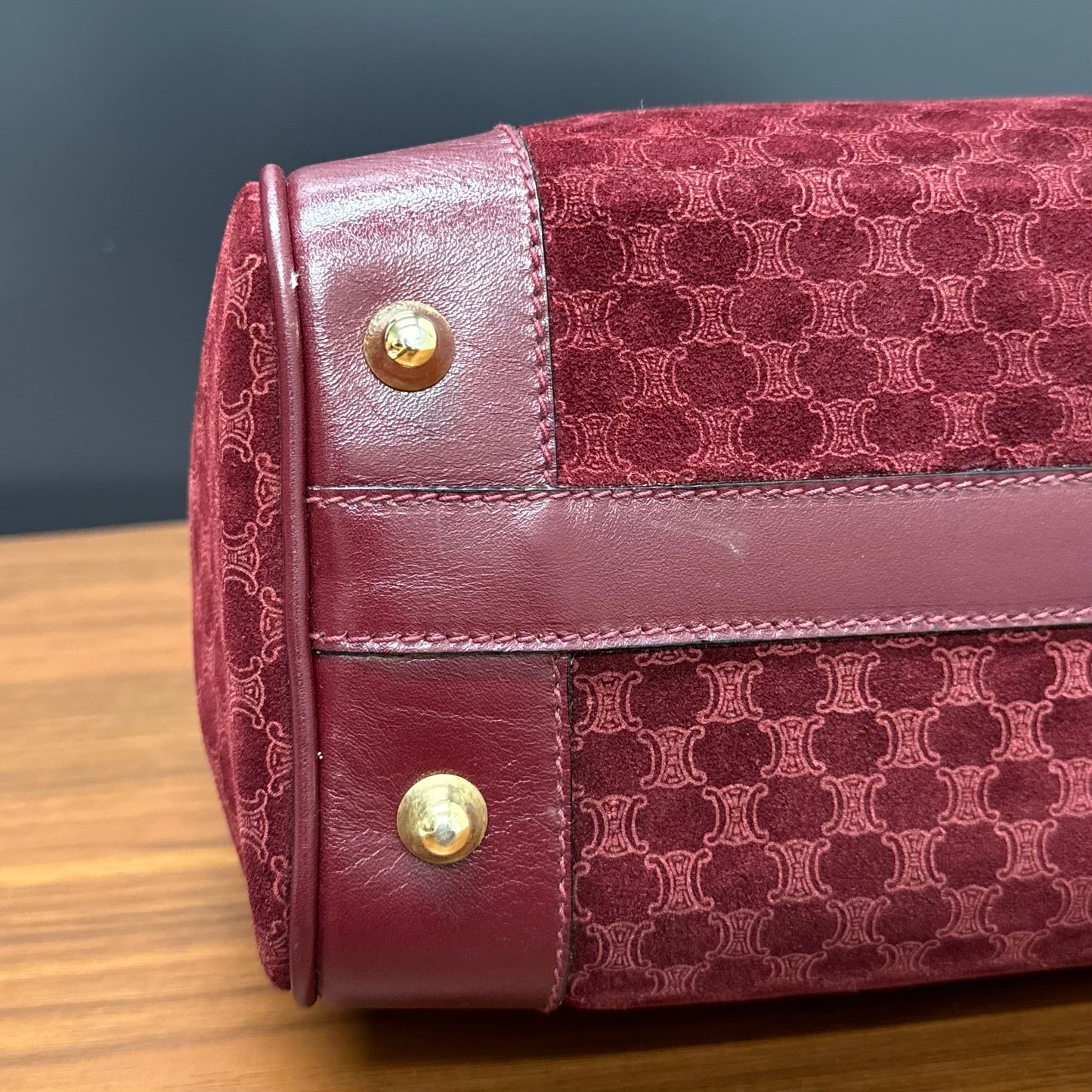 Sac Céline Boston en veau velours bordeaux