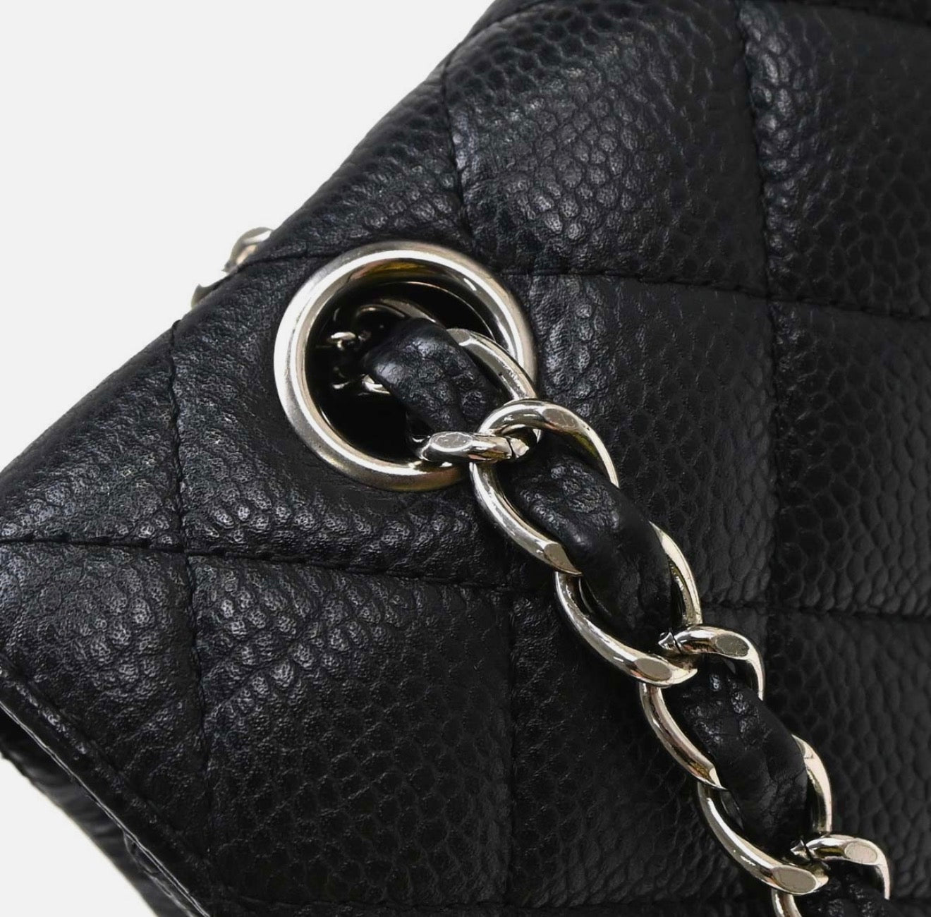 Chanel Timeless 11.12 caviar silver