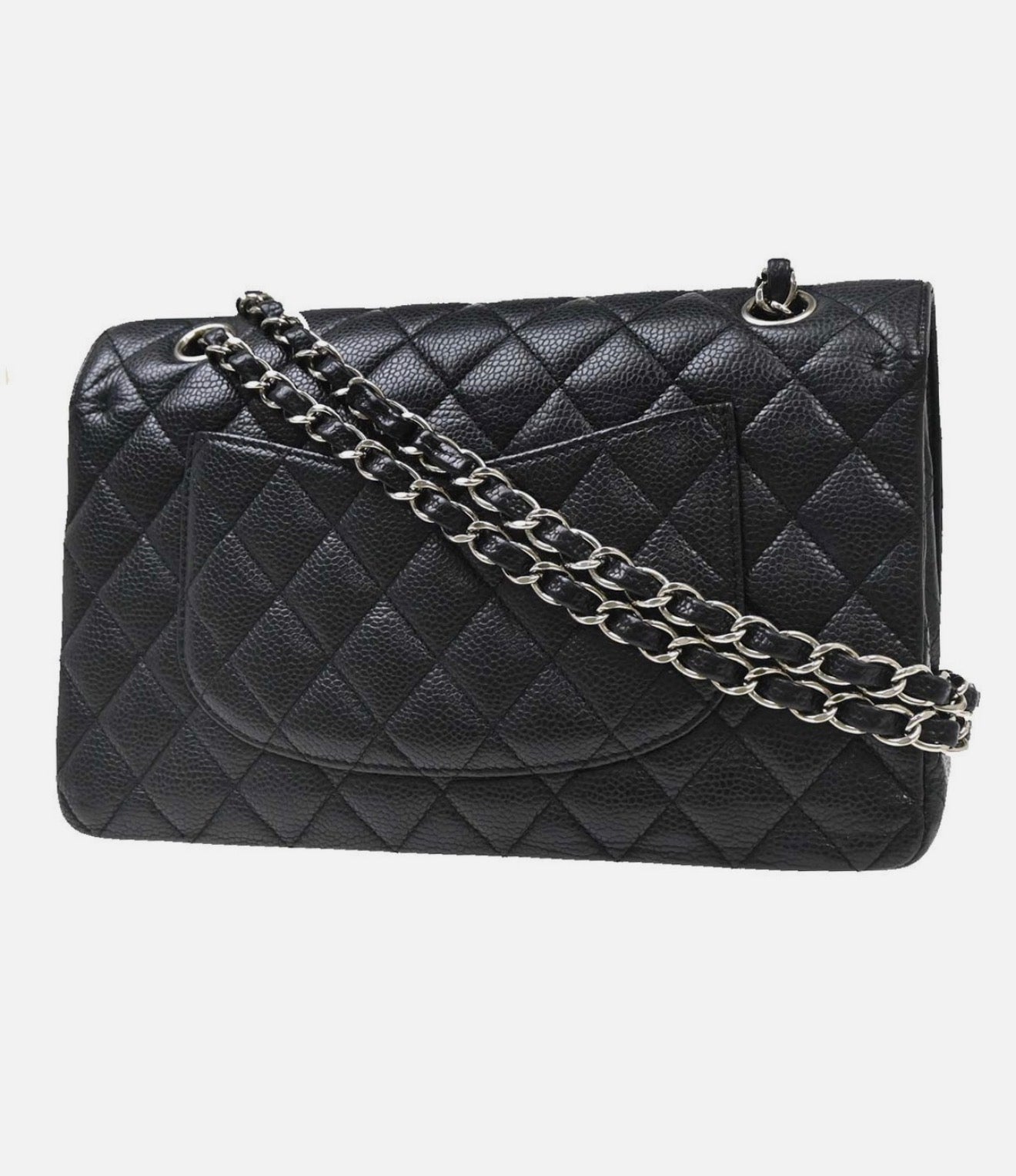 Chanel Timeless 11.12 caviar silver
