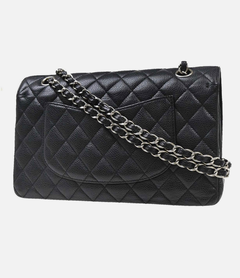Chanel Timeless 11.12 caviar silver
