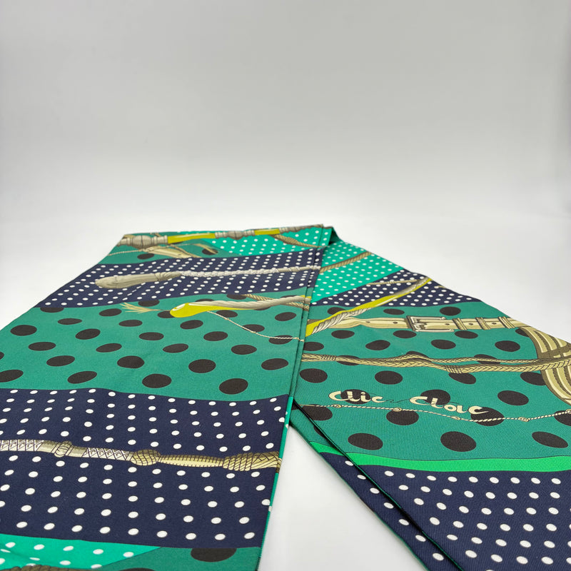 Hermès Écharpe Maxi Twilly Clic Clac à pois