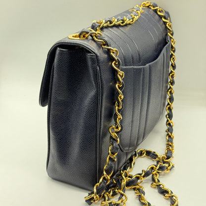 Chanel jumbo caviar navy