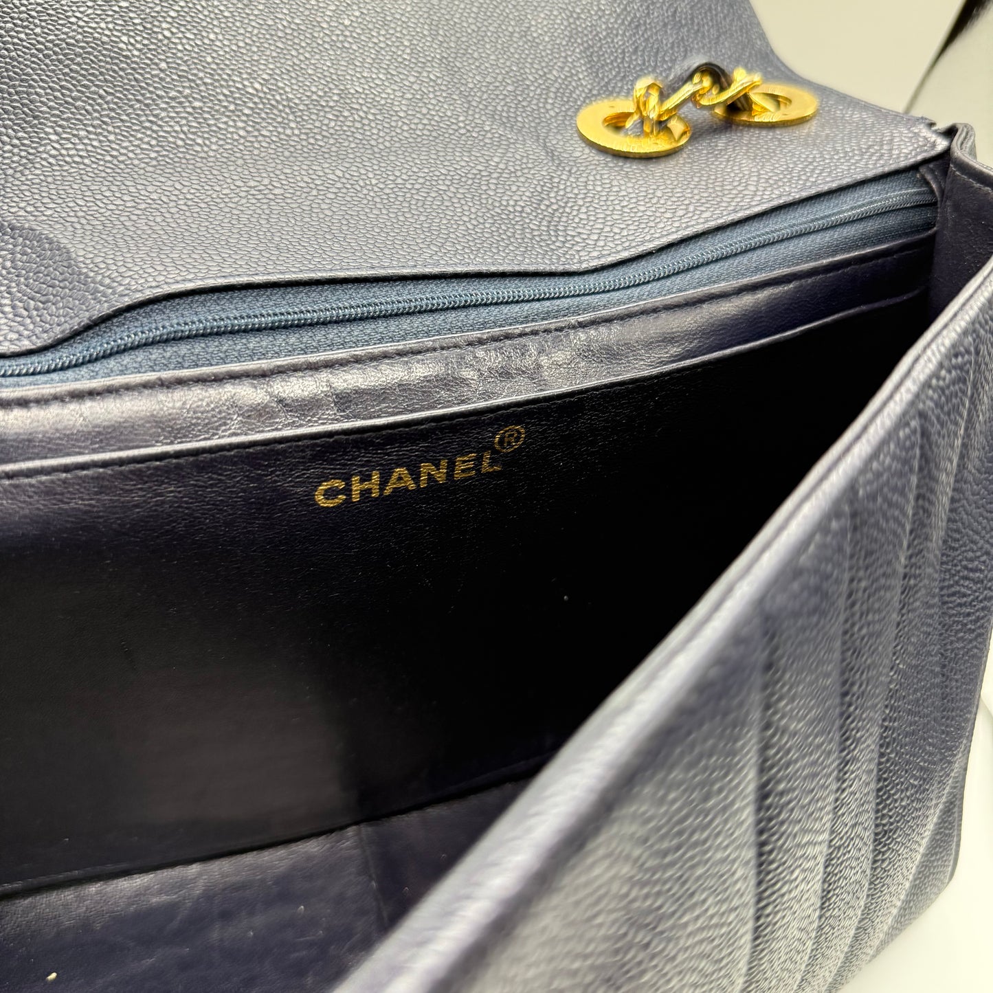Chanel jumbo caviar navy