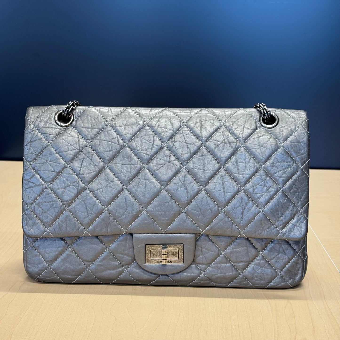 Chanel 2.55 Gris argent GM