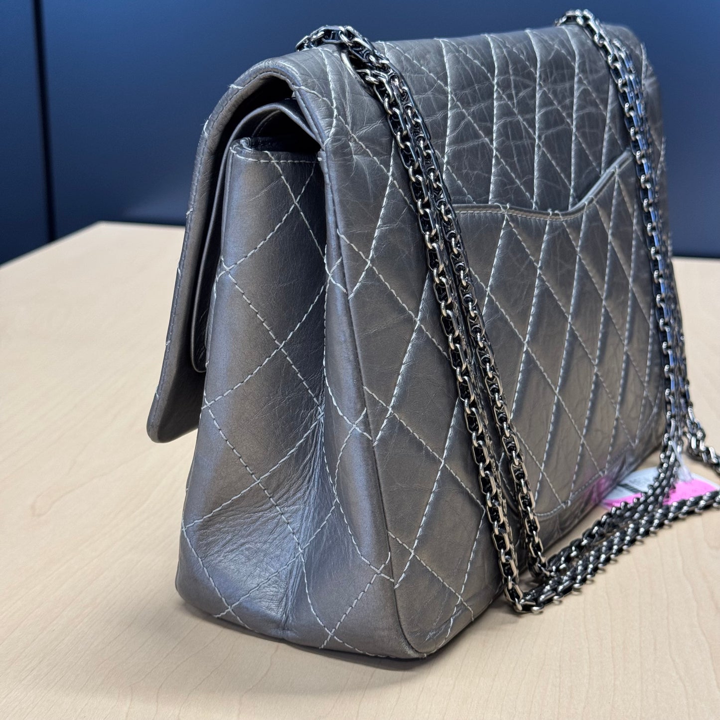 Chanel 2.55 Gris argent GM