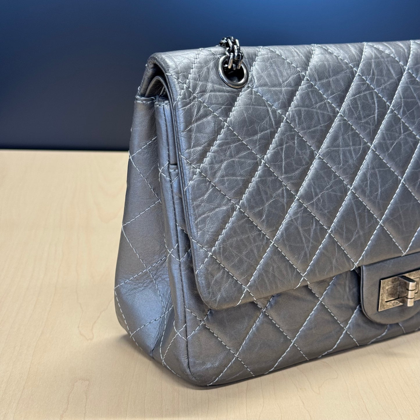 Chanel 2.55 Gris argent GM
