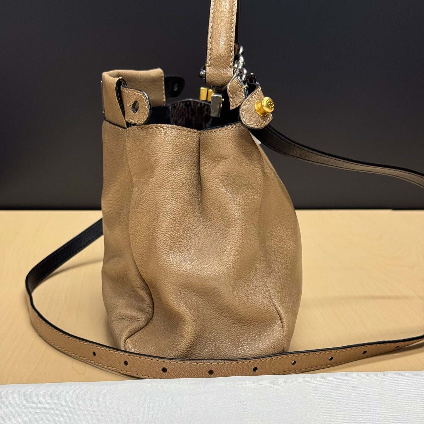 Fendi peekaboo MM soft camel