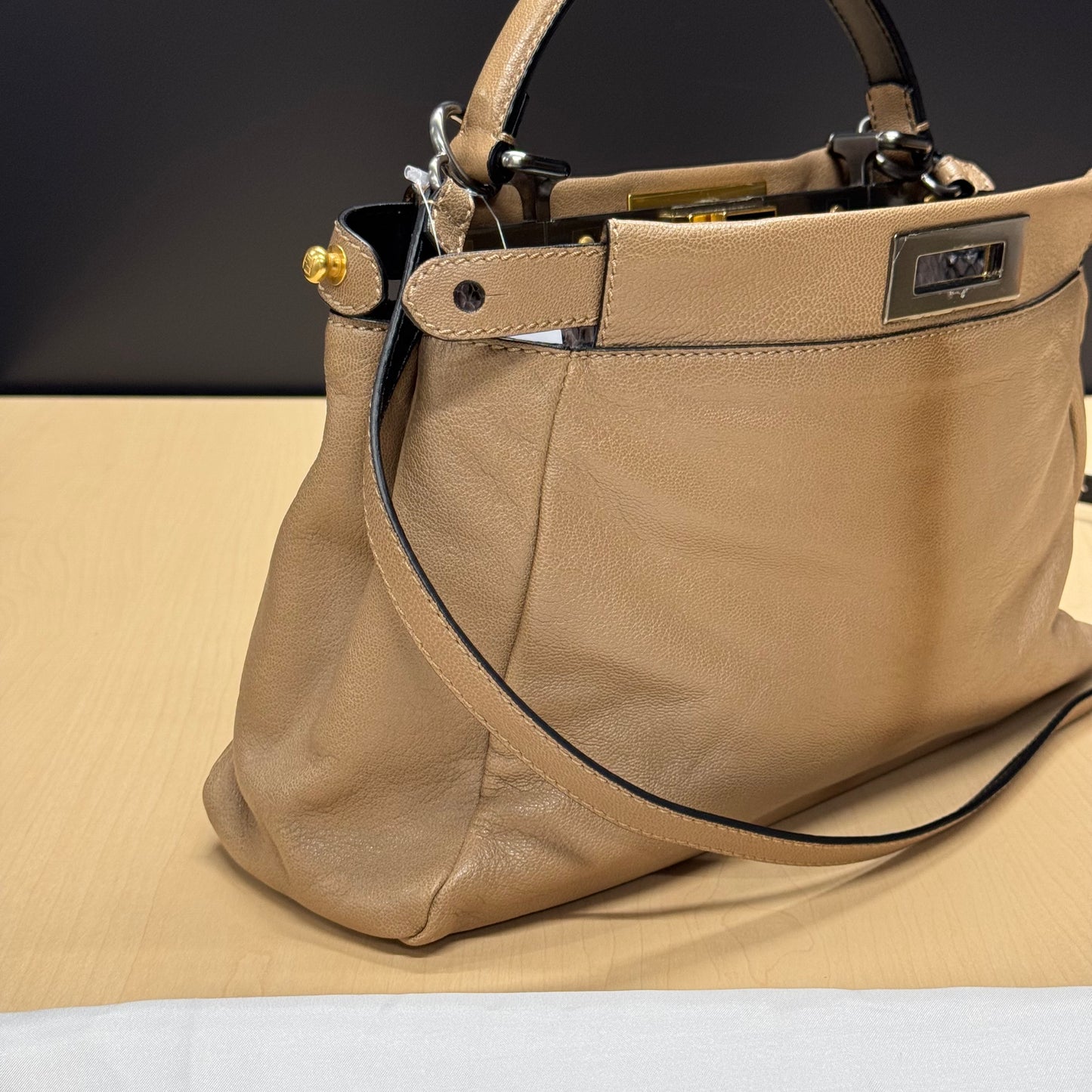 Fendi peekaboo MM soft camel