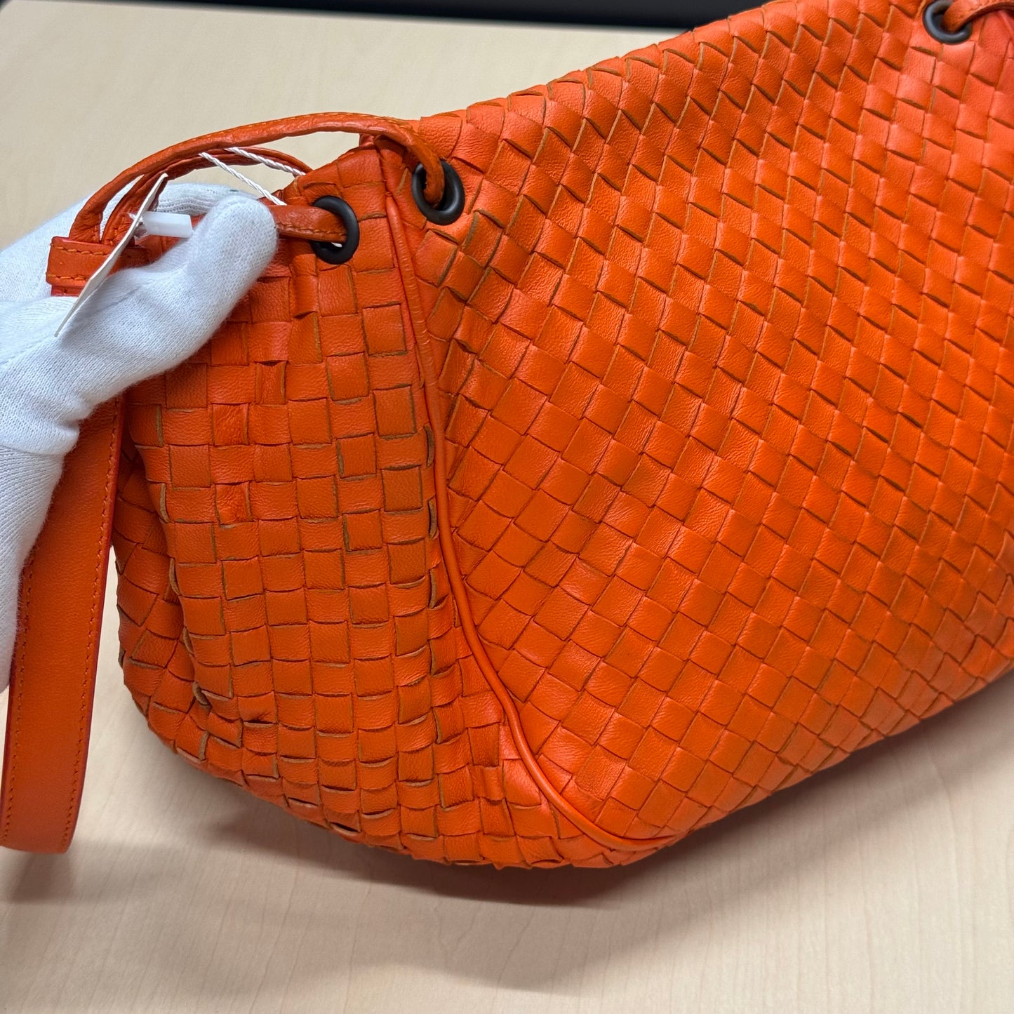 Bottega Veneta besace orange