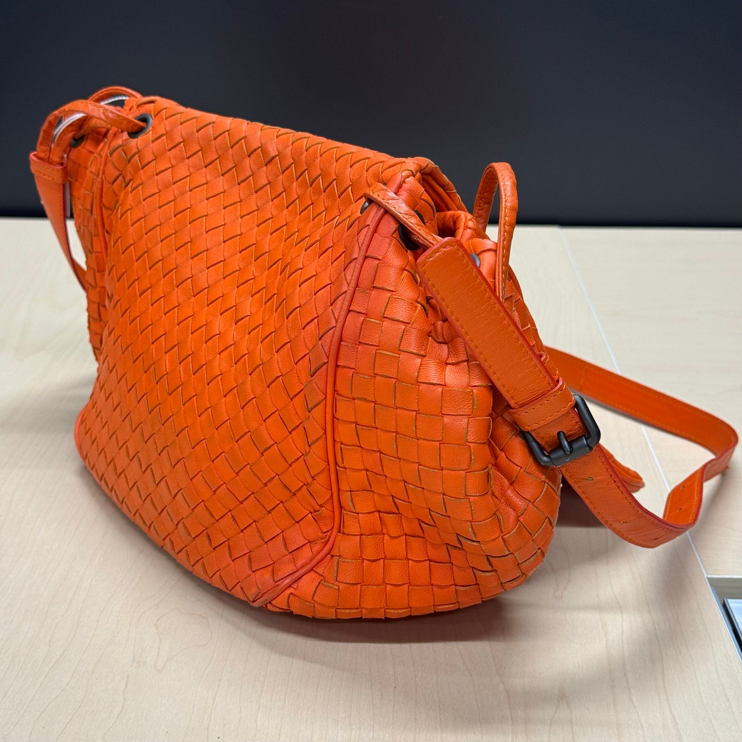 Bottega Veneta besace orange