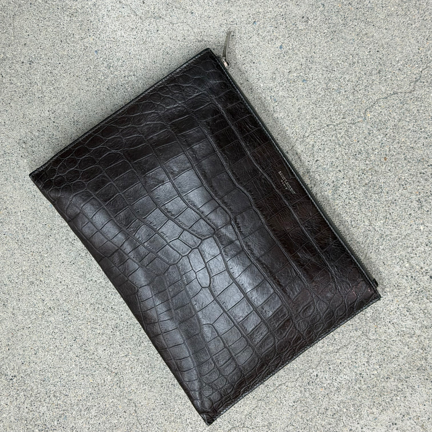 Pochette Saint Laurent croco