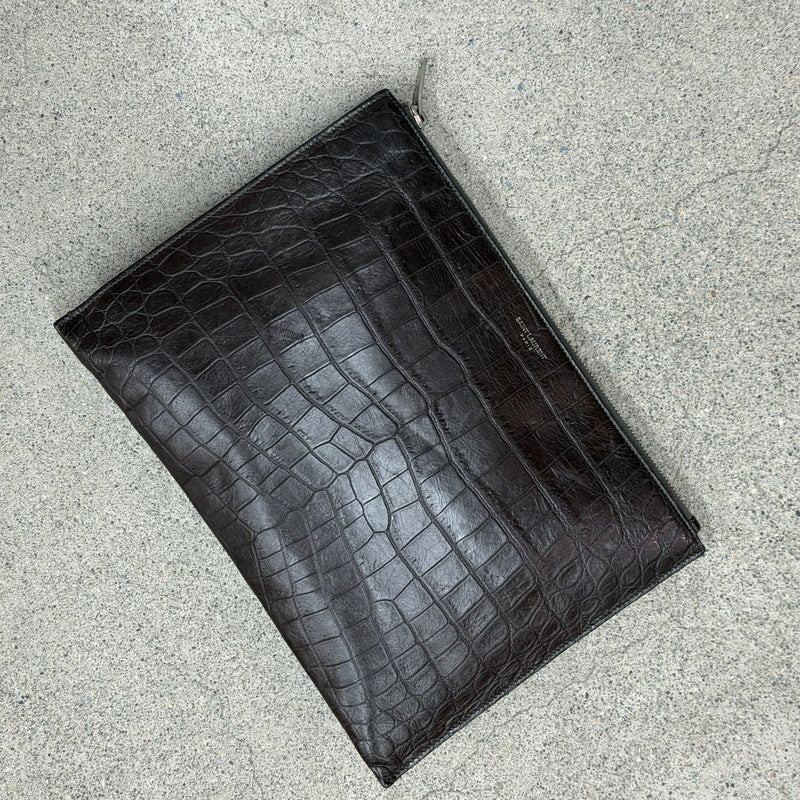 Pochette Saint Laurent croco
