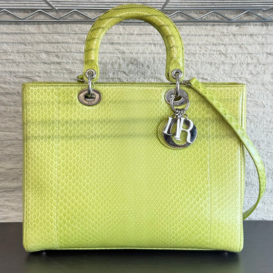 Dior Lady Dior GM python vert