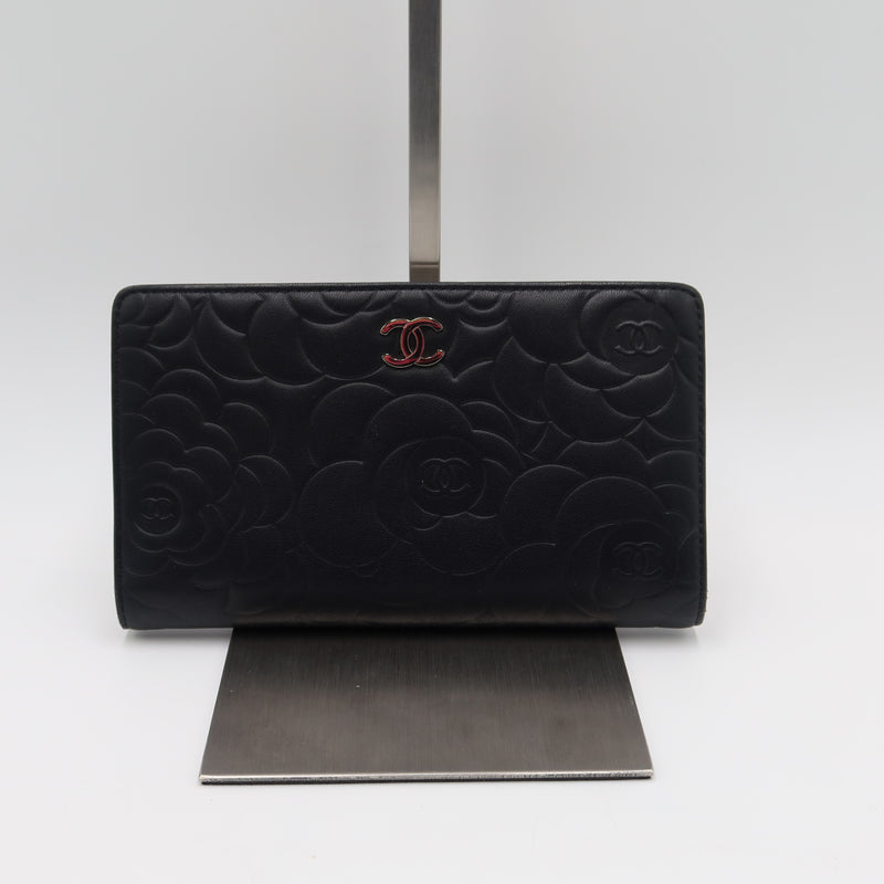 Chanel Portefeuille Camelia noir