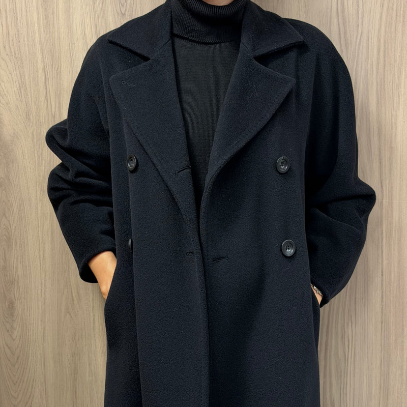 Max Mara manteau madame noir T36 laine et cachemire