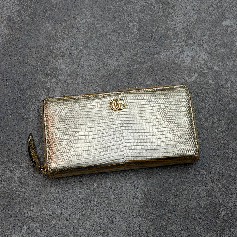 Gucci portefeuille embossé lézard