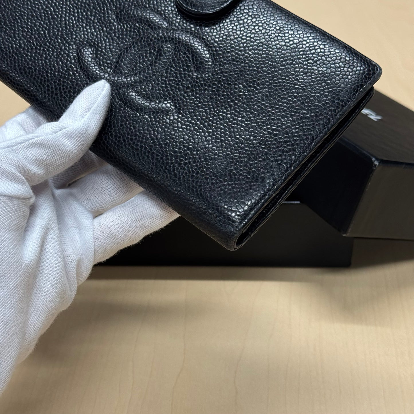 Chanel Portefeuille Long cuir grainé