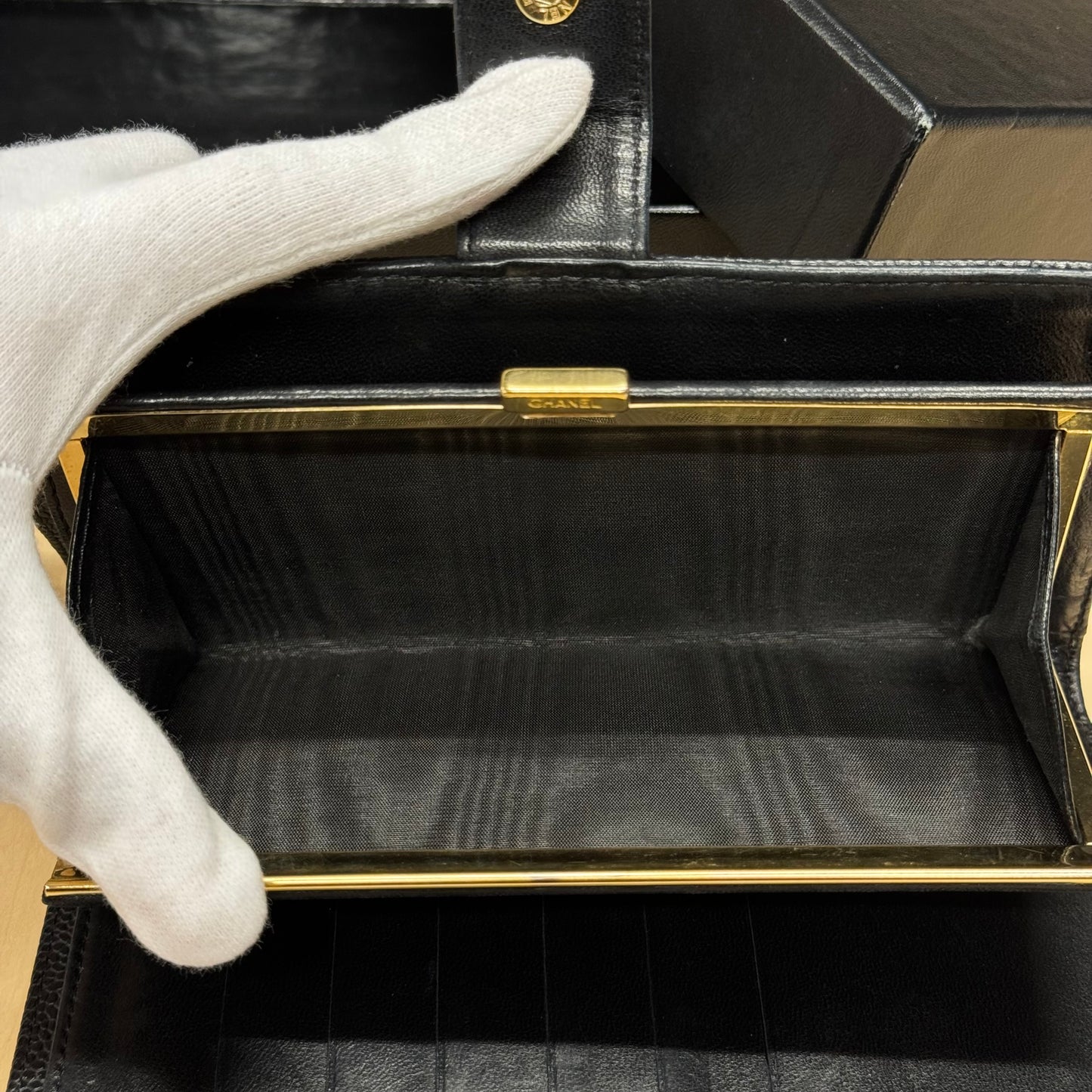 Chanel Portefeuille Long cuir grainé