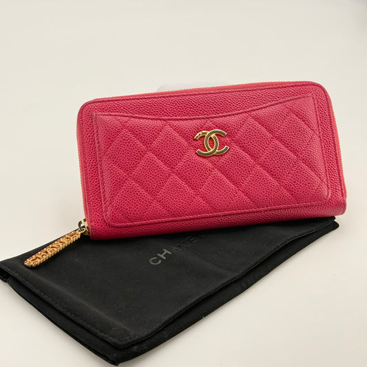 Chanel portefeuille caviar rose