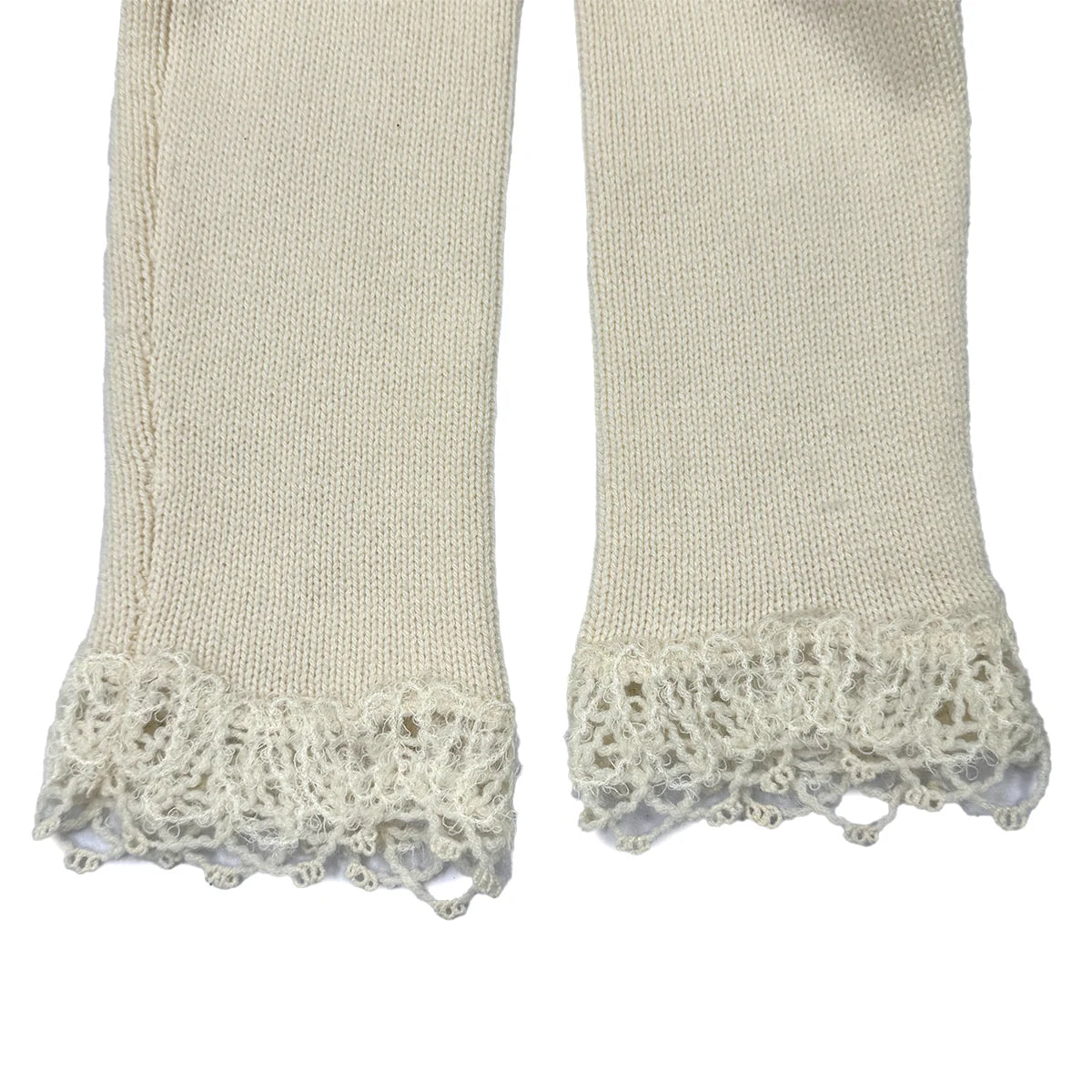CHANEL KNITTING LACE CARDIGAN SKIRT SET IVORY CASHMERE 36 06C RTW