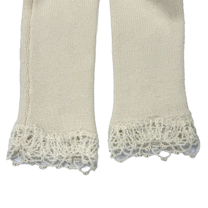 CHANEL KNITTING LACE CARDIGAN SKIRT SET IVORY CASHMERE 36 06C RTW