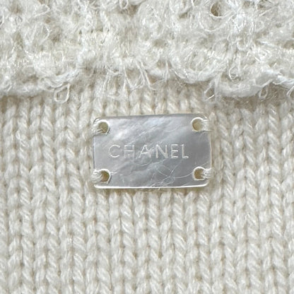 CHANEL KNITTING LACE CARDIGAN SKIRT SET IVORY CASHMERE 36 06C RTW