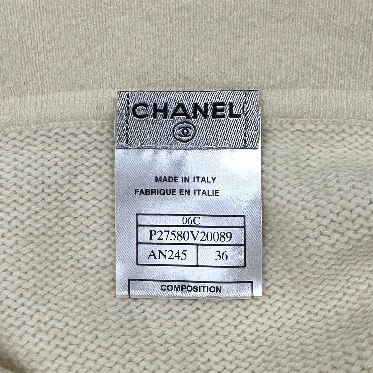 CHANEL KNITTING LACE CARDIGAN SKIRT SET IVORY CASHMERE 36 06C RTW