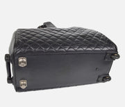 Chanel Black Calfskin Paris NY Carry-On Rolling Luggage